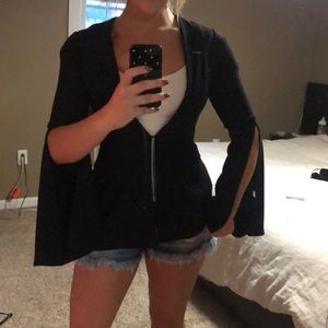 BCBG black slit sleeve blazer